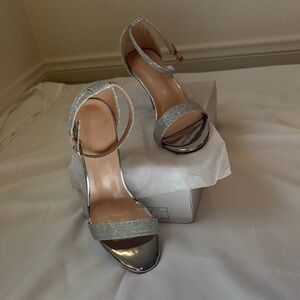 Elegant Silver Strappy Heels